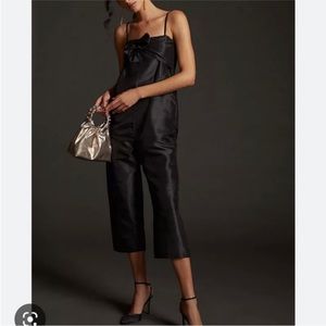 Hutch Anthropologie Satin Bow Front Jumpsuit